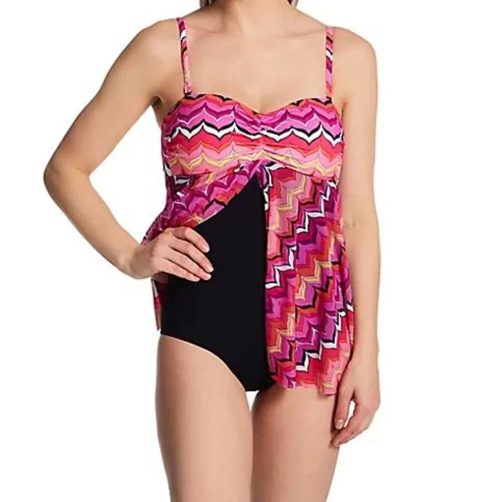 NWT Profile by GottexPalm Springs Bandeau One Piece Swimsuit